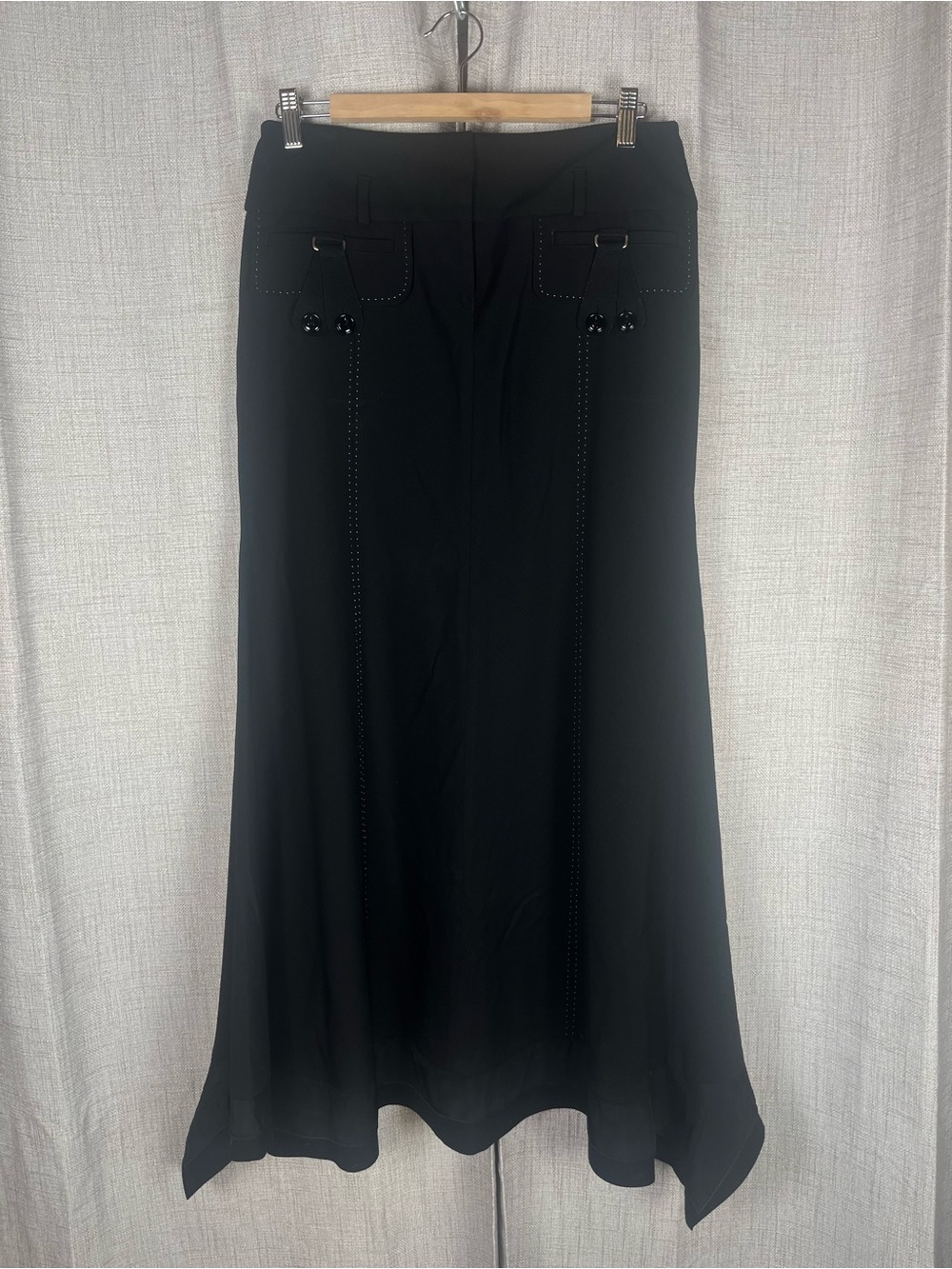 Marithe + Francois Girbaud Skirt Wool Blend Long Sz 46 EU/ Medium US Black EUC